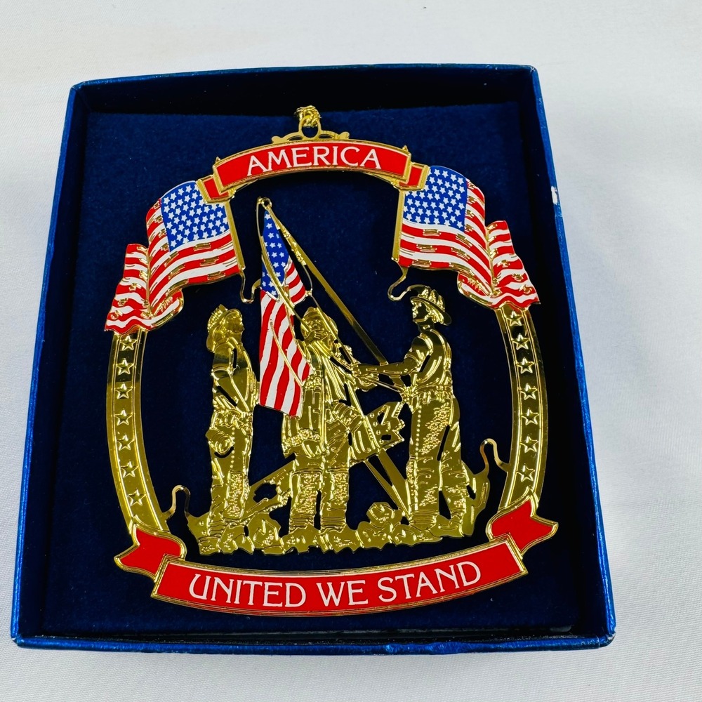 America United We Stand Ornament Patriotic by Wallace Silversmiths 3D New In Box